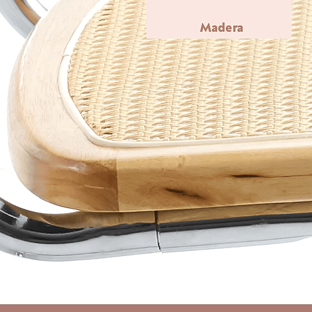 Comedor Mesa redonda de vidrio Cross 120cm + 5 Sillas Breuer madera 7