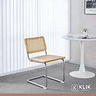 Comedor Mesa redonda de vidrio Cross 120cm + 5 Sillas Breuer madera 8