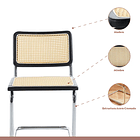 Comedor Mesa redonda de vidrio Cross 120cm + 5 Sillas Breuer madera - Negras 3