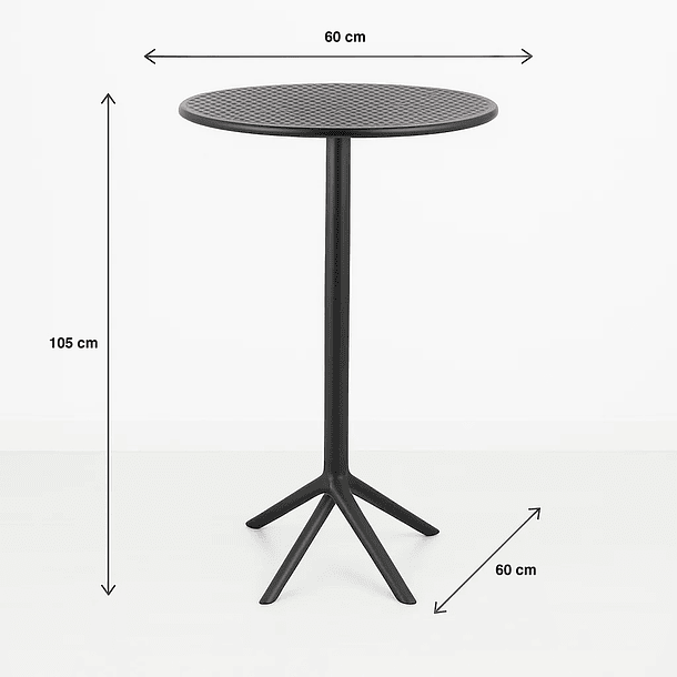 Mesa alta exterior de salón o bar polipropileno - Negra 5