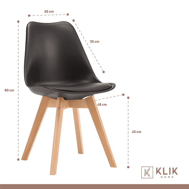 Comedor Mesa Rectangular Negra + 4 Sillas Tulip Negras 6