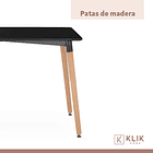 Comedor Mesa Rectangular Negra + 4 Sillas Tulip Negras 7