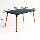 Mesa de Comedor 120x80 Rectangular - Negra 5