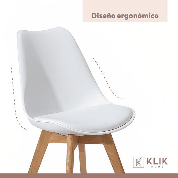 Comedor Mesa Rectangular Negra 120x80 + 4 Sillas Tulip Blancas 7