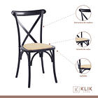 Comedor redonda de vidrio Cross 120cm + 5 Silla Crossback Madera Negra 4