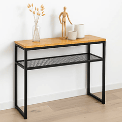 Arrimo Estilo Industrial con Repisa Metálica y Cubierta de Madera