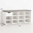 Banco Zapatero Blanco con Cojín y 10 Compartimentos 4