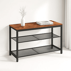 Banco Organizador Estilo Industrial con 3 Niveles