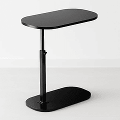 Mesa de Noche Ajustable en C para Cama y Sofá - Negro