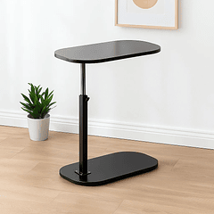 Mesa de Noche Ajustable en C para Cama y Sofá - Negro