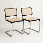 Pack de 2 Sillas Breuer Madera y Rattan - Negras 1