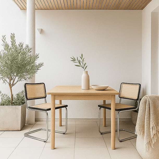 Pack de 2 Sillas Breuer Madera y Rattan - Negras 3