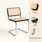 Pack de 2 Sillas Breuer Madera y Rattan - Negras 5