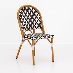 Silla de Jardín Parisina con Diseño Geométrico Trenzado