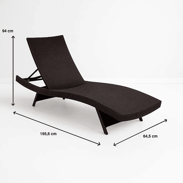 Pack de 2 Reposeras Moderna para Terraza o Piscina en Ratán 4