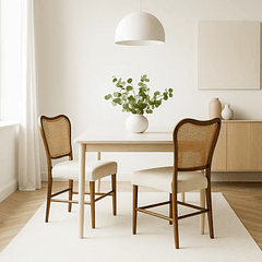 Pack de 2 Sillas Boho Chic con Respaldo Trenzado y Asiento Suave