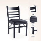 Silla Industrial Plegable con Marco Negro y Tapizado Sintético 5