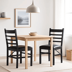 Pack de 2 Sillas Industrial Plegable con Marco Negro y Tapizado Sintético