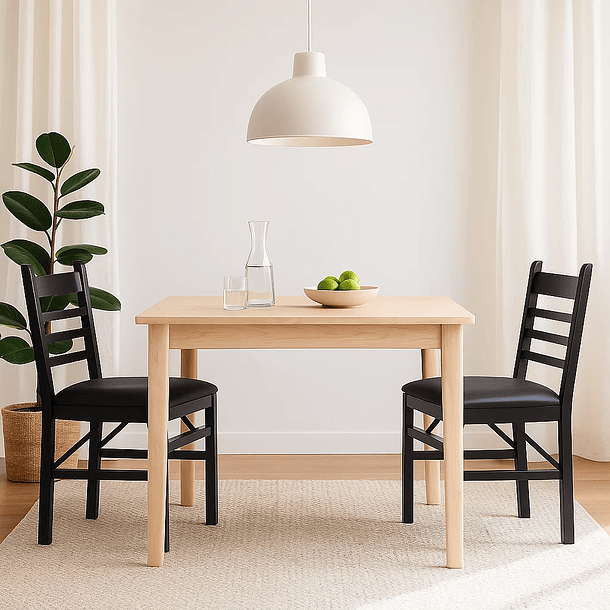 Pack de 2 Sillas Industrial Plegable con Marco Negro y Tapizado Sintético 3