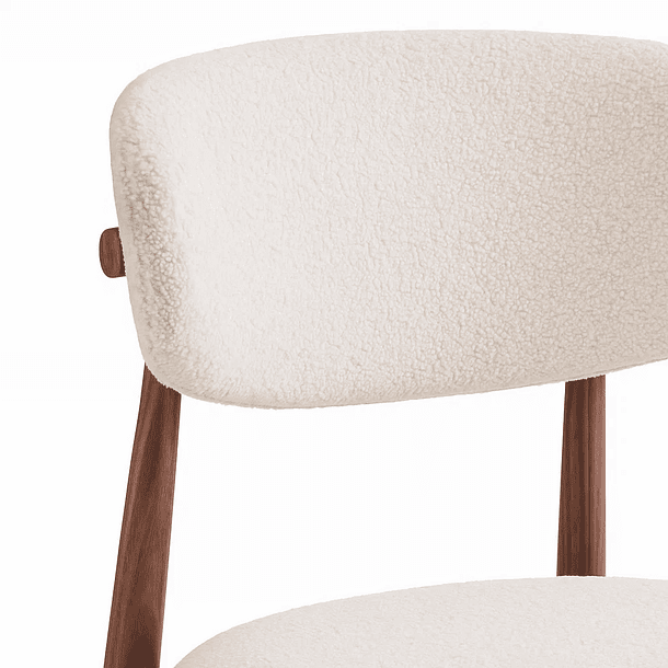 Pack de 4 Sillas Bear de Tela con Patas Metálicas Madera - Crema 6