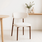 Silla Bear de Tela con Patas Metálicas Madera - Crema 2