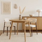 Silla Bear de Tela con Patas Metálicas Madera - Crema 3