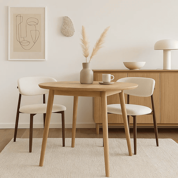 Silla Bear de Tela con Patas Metálicas Madera - Crema 3