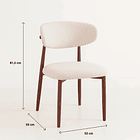 Silla Bear de Tela con Patas Metálicas Madera - Crema 4