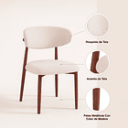 Silla Bear de Tela con Patas Metálicas Madera - Crema 5