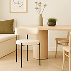 Silla Teddy de Tela con Patas Metálicas Negras - Crema 3