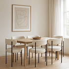 Pack de 4 Sillas Teddy de Tela con Patas Metálicas Negras - Crema 3