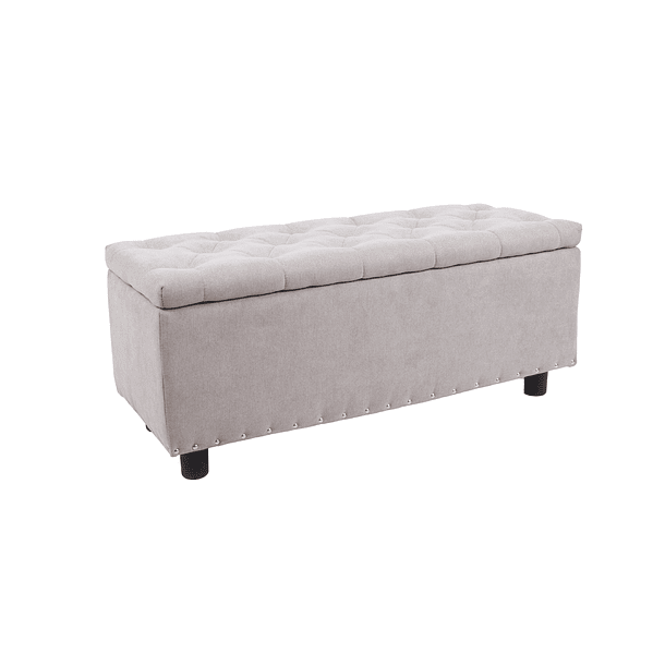 Banqueta acolchada con almacenaje - Gris 1