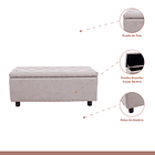Banqueta acolchada con almacenaje - Gris 5