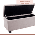 Banqueta acolchada con almacenaje - Gris 9