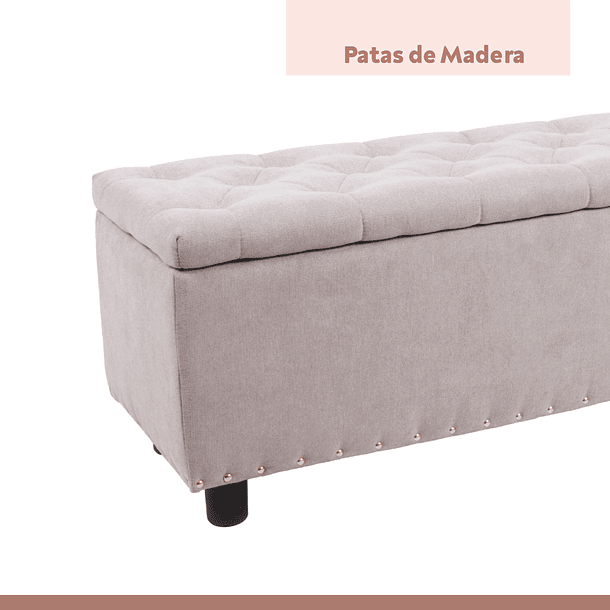 Banqueta acolchada con almacenaje - Gris 10