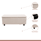Banqueta acolchada con almacenaje - Beige 5