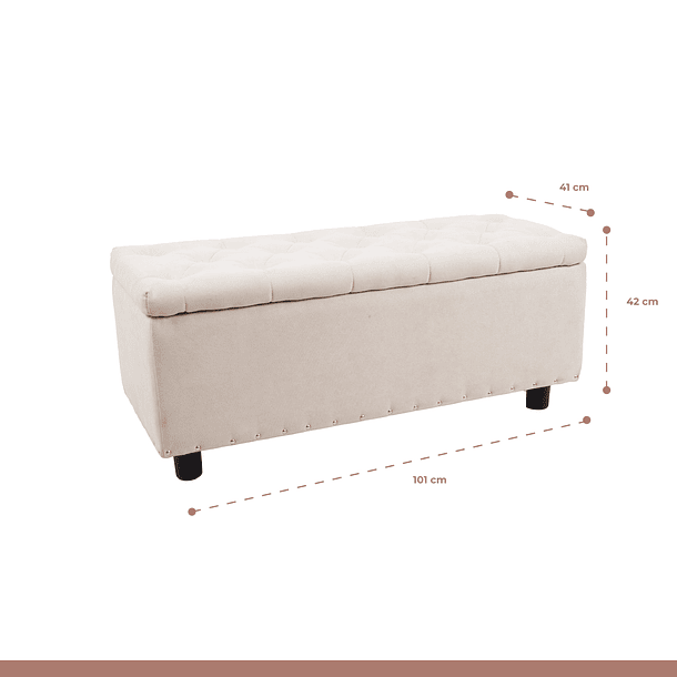 Banqueta acolchada con almacenaje - Beige 7