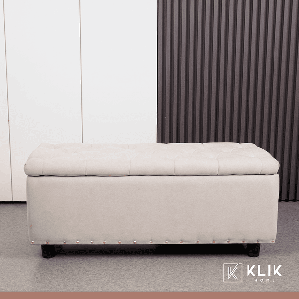 Banqueta acolchada con almacenaje - Beige 12