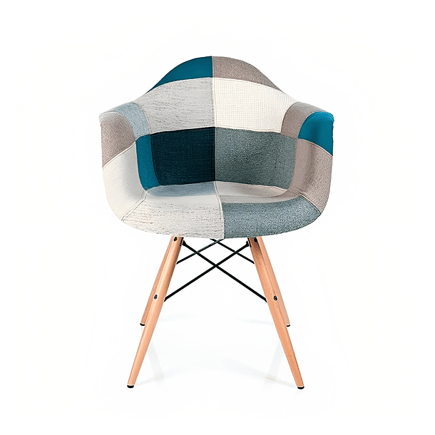 Butaca Sitial Eames Patchwork Acolchado - Celeste 2