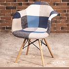 Butaca Sitial Eames Patchwork Acolchado - Celeste 3