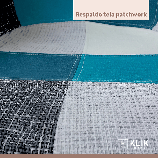 Butaca Sitial Eames Patchwork Acolchado - Celeste 7