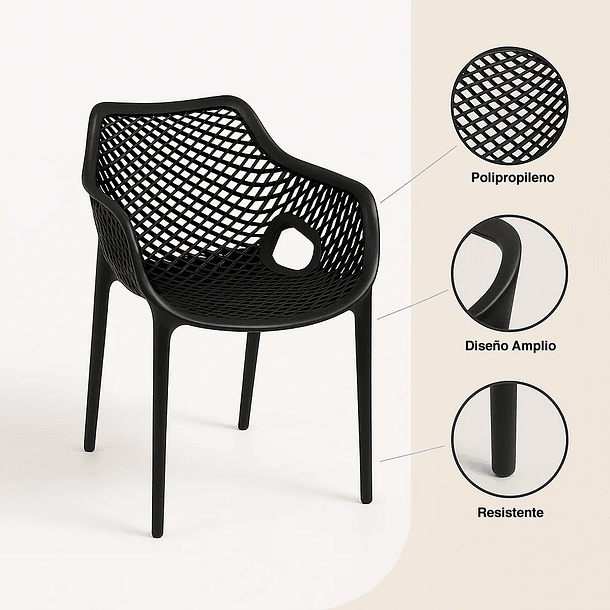 Butaca de Terraza o Exterior Air Berlin Restaurant - Negra 7