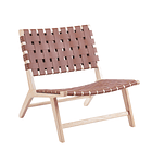 Butaca sitial Austral de madera y cuero 2