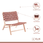 Butaca sitial Austral de madera y cuero 4