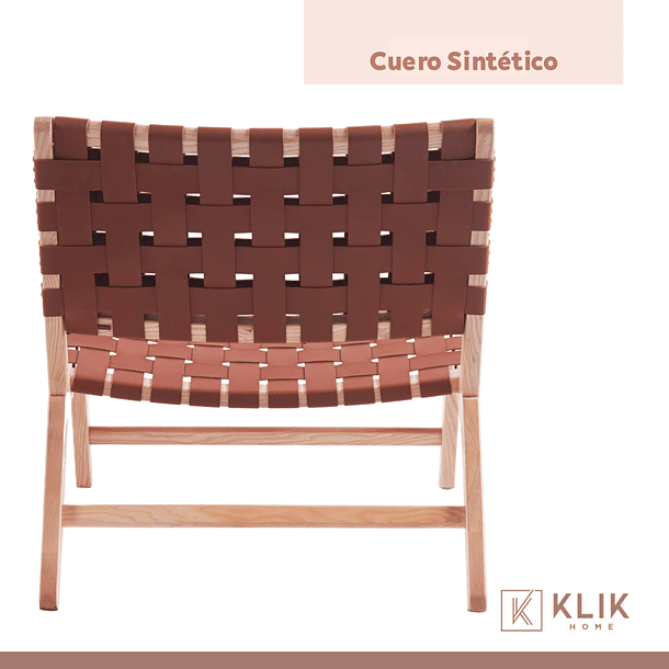 Butaca sitial Austral de madera y cuero 8