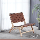 Butaca sitial Austral de madera y cuero 12