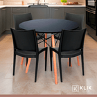 Comedor Eames 100cm redonda Negra + 4 Sillas tipo Restaurante 2