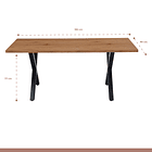 Comedor Color Madera y Metal Cross 180x90 + 8 sillas Tolix con asiento de madera Oscura - Negras 5