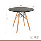 Comedor Eames 80cm redonda Negra + 4 Sillas de Comedor Enrejada 5