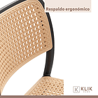 Comedor Mesa 120x80 Rectangular Negra + 6 Sillas de Comedor Enrejada 7